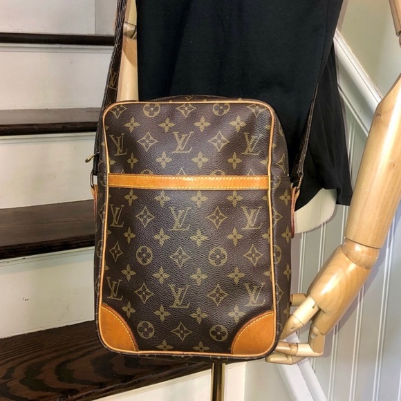 LOUIS VUITTON DANUBE MM Monogram Tote Adjustable Crossbody Shoulder Bag 873SL - Picture 12 of 17